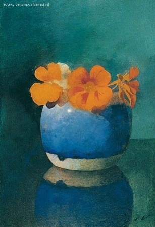 Gemberpot met Oostindische kers - Jan Voerman