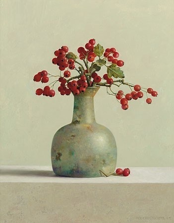 Meidoornbessen in Romeins glas - Henk Helmantel