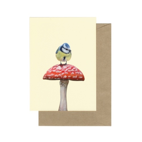 Pimpelmees-op-vliegenzwam