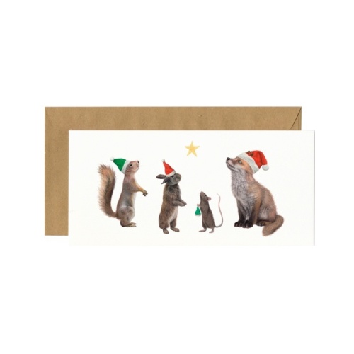 Bosdieren - kerstkaart