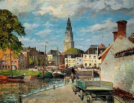 Gezicht op Groningen met Martinitoren - Jan Altink