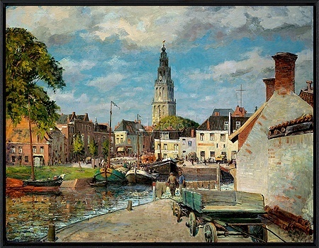 Gezicht op Groningen met Martinitoren - Jan Altink