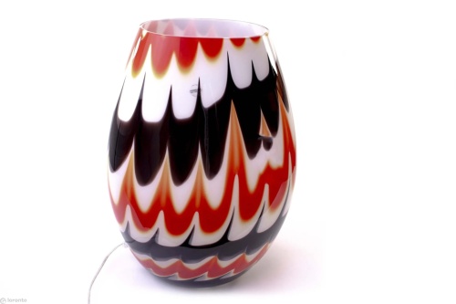 Glaslamp Murano Rosso Nero