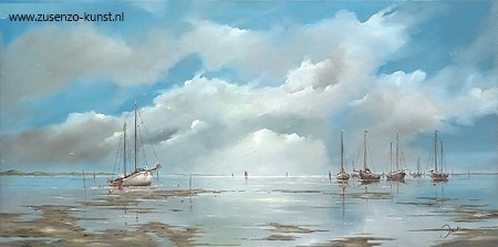 De bruine vloot op het blauwe wad - Jan Kooistra
