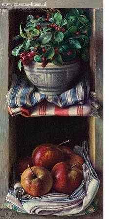 Kastje met sneeuwbes en appels - Jef Diels