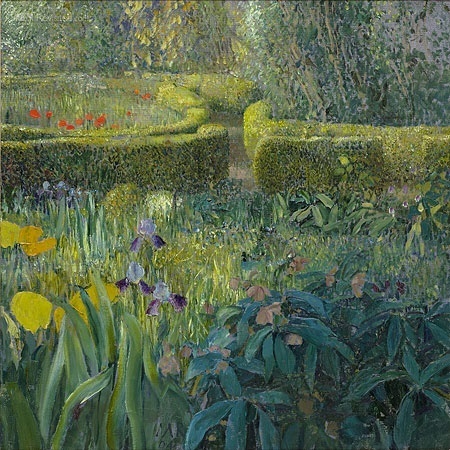 Tuin met irissen in Ezinge - Matthijs Roling