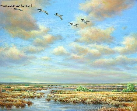 Kraanvogels over het Fochtelooerveen- Erik van Ommen