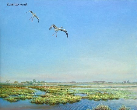 Landende ooievaars - Erik van Ommen