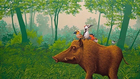Zwijn in bos - Jasper Oostland