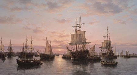 Het IJ bij zonsondergang - Peter Sterkenburg