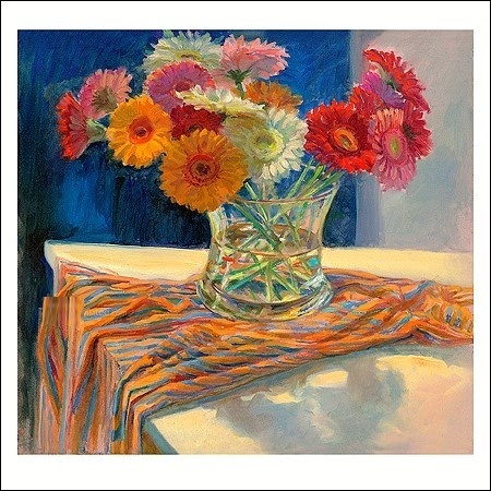 Gerbera's in vaas - Keimpe van der Kooi