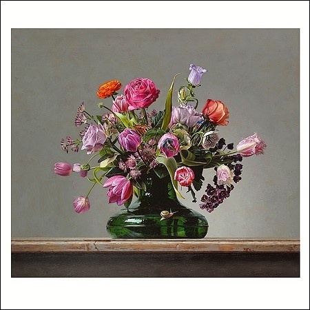 Stilleven met bloemen en kleine vos - Roman Reisinger