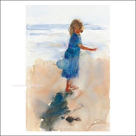 Meisje op het strand KK 129 - Dorry van de Winkel