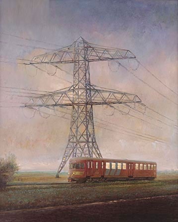Trein met hoogspanning van Rein Pol
